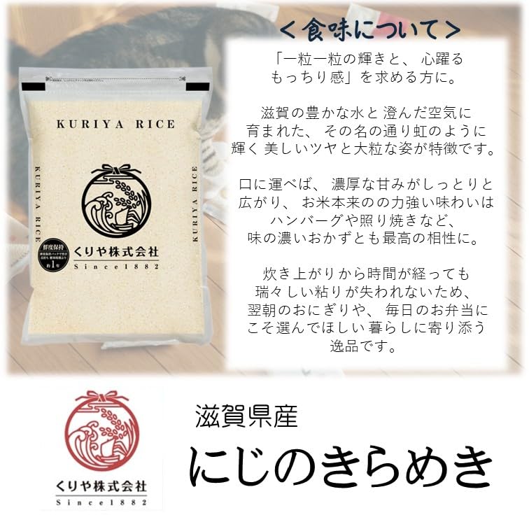 Amazon.co.jp: 【Amazon限定】 お米 10kg 滋賀県産 にじのきらめき 2kg